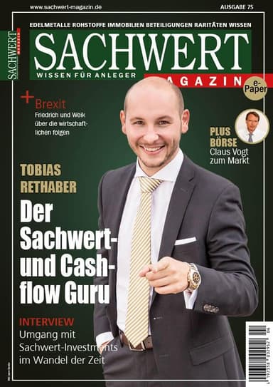 Titelseite Sachwert Magazin mit Tobias Rethaber